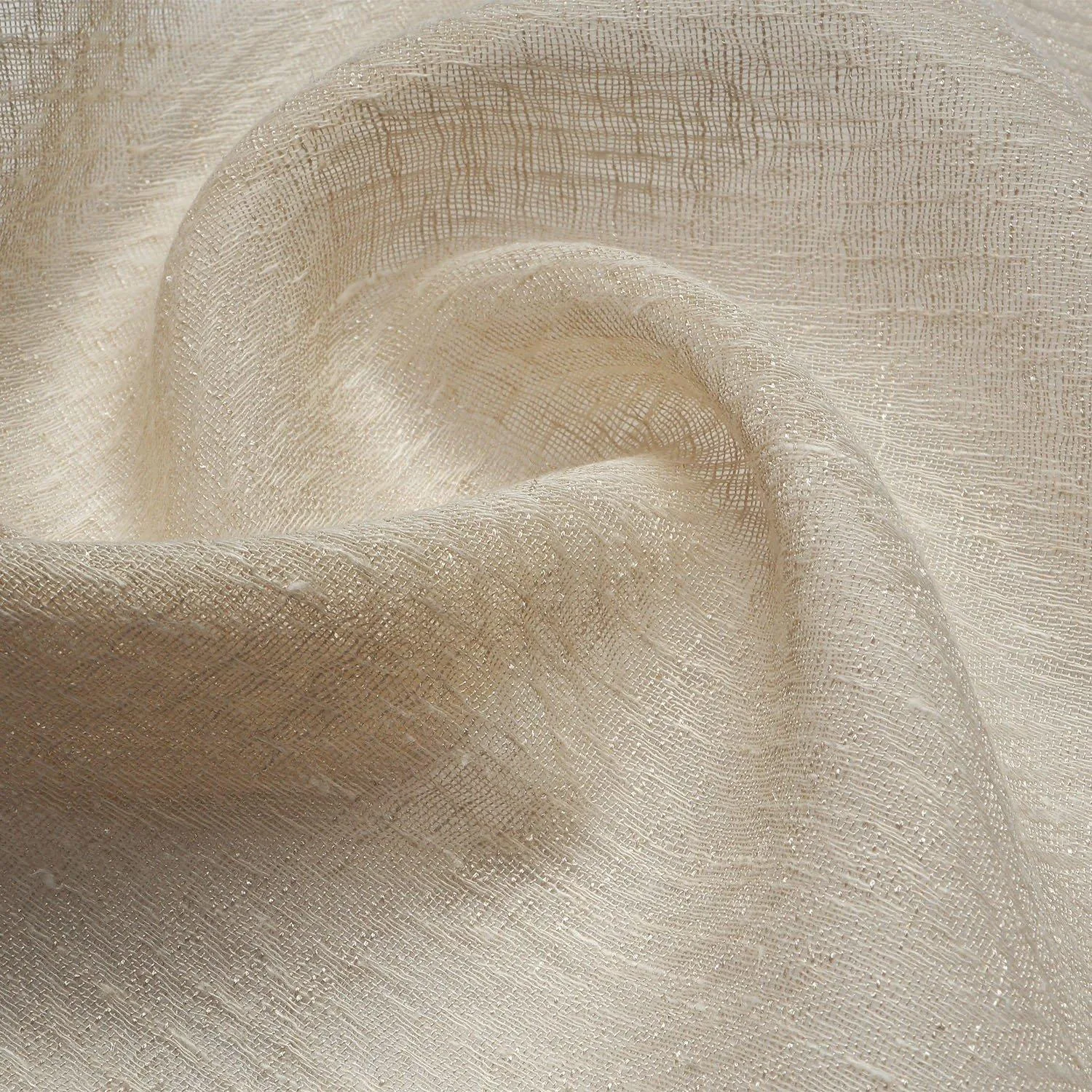 Soft warm beige curtain fabric with subtle pattern – Themes Furnishings