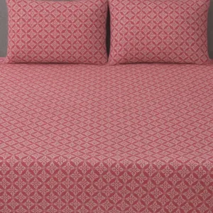 Elegant red bedsheet fabric with subtle pattern – Themes Furnishings
