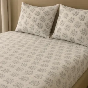 Soft grey bedsheet fabric with subtle pattern – Themes Furnishings