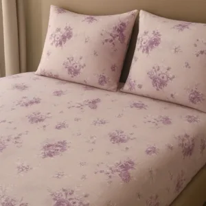 Woven pink bedsheet fabric with subtle pattern – Themes Furnishings