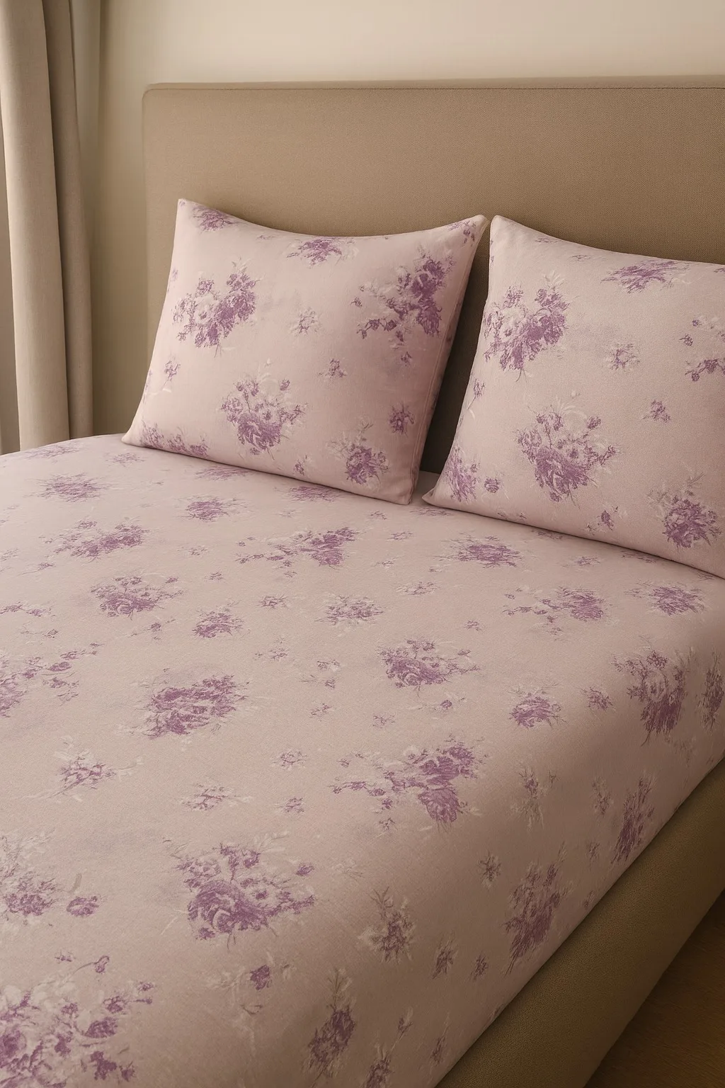 Woven pink bedsheet fabric with subtle pattern – Themes Furnishings