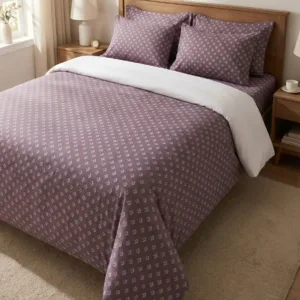 Premium purple bedsheet fabric with subtle pattern – Themes Furnishings
