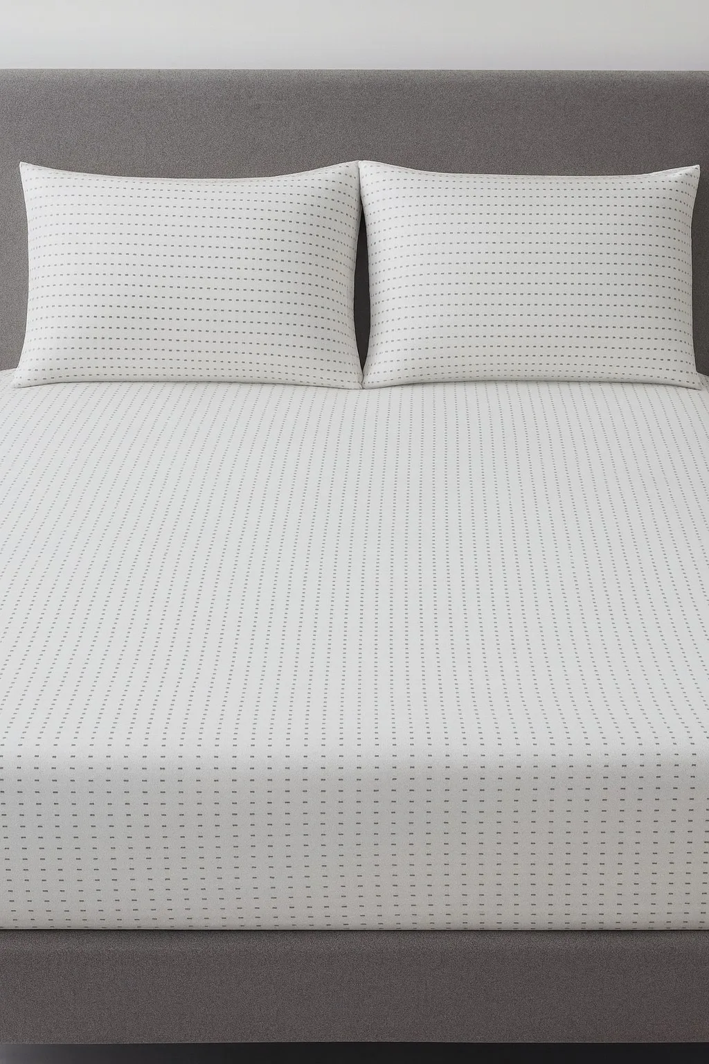 Textured white bedsheet fabric with subtle pattern – Themes Furnishings