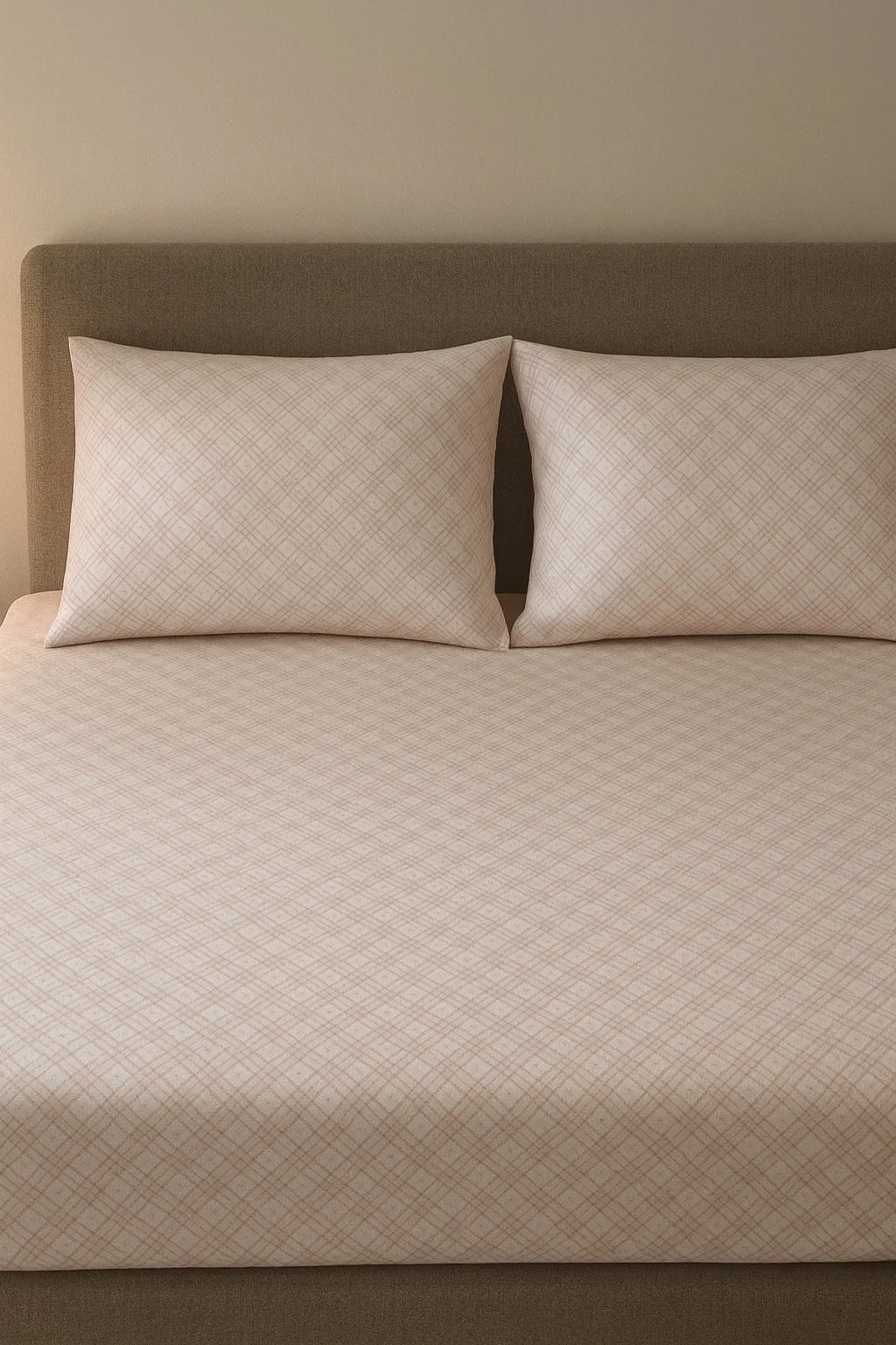 Elegant pink bedsheet fabric with subtle pattern – Themes Furnishings