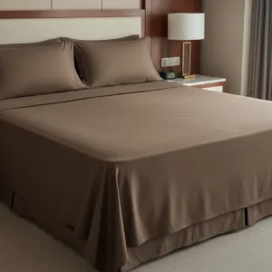 Mocha Brown 600TC Plain Bedsheet Set | King & Queen